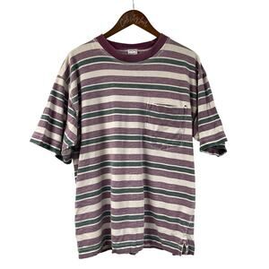 Triminghams Striped Pocket Tee Shirt Bermuda 100% Fine Cotton Small Vintage